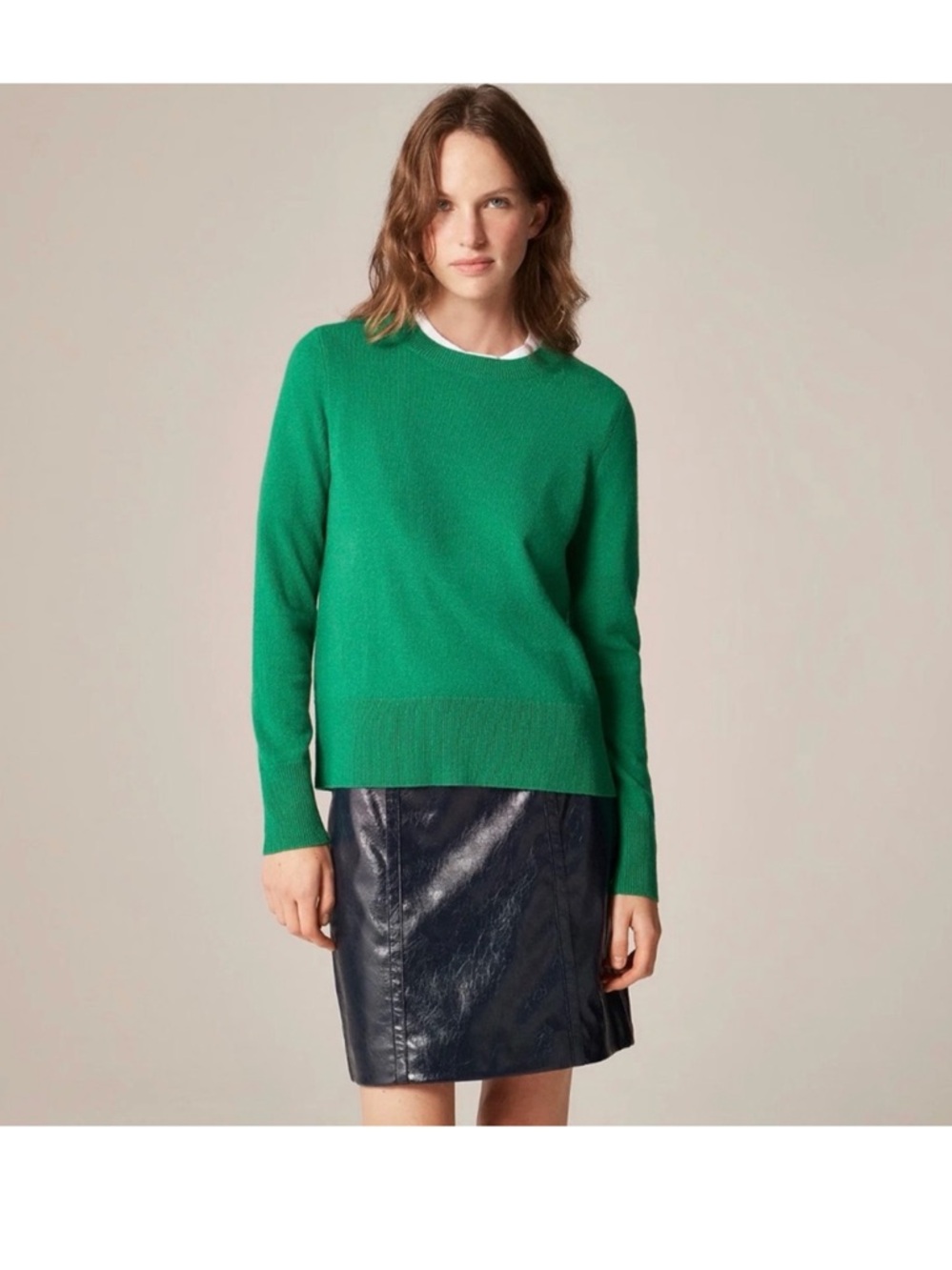 J. Crew Cashmere Classic-fit Crewneck Sweater Vibrant Emerald Green